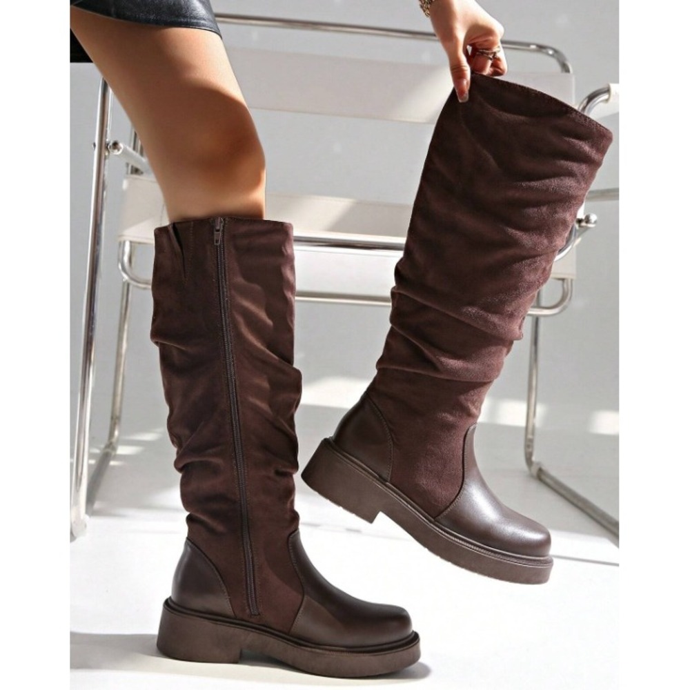 Carl Karida‎ Coffee Brown High Slouch Boots Womens 8.5 NEW